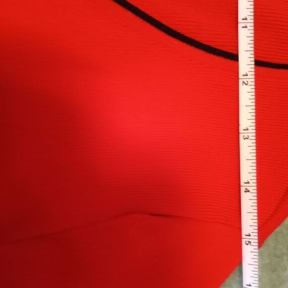 NWT FINITY M Red/Black Striped Cardigan One Button Long Sleeve Knit Open - Picture 6 of 11